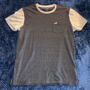 Hollister Men's Gray Striped T-Shirt
